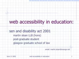 web accessibility in education:
