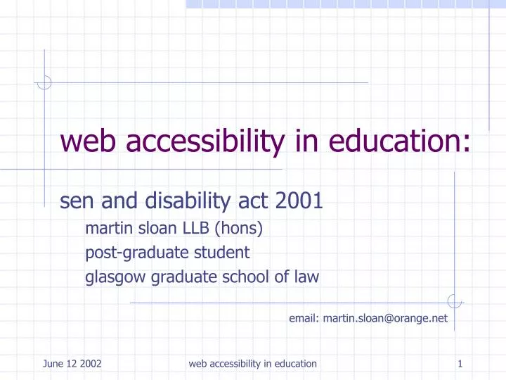 web accessibility in education