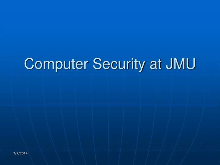 computer security at jmu