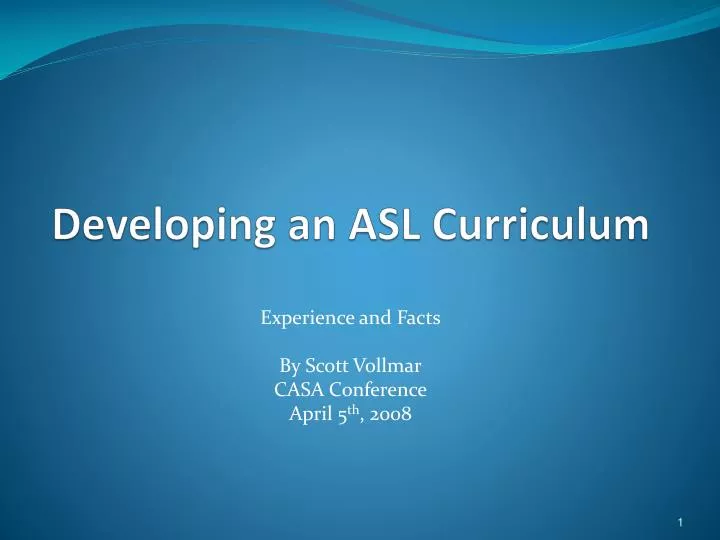 developing an asl curriculum