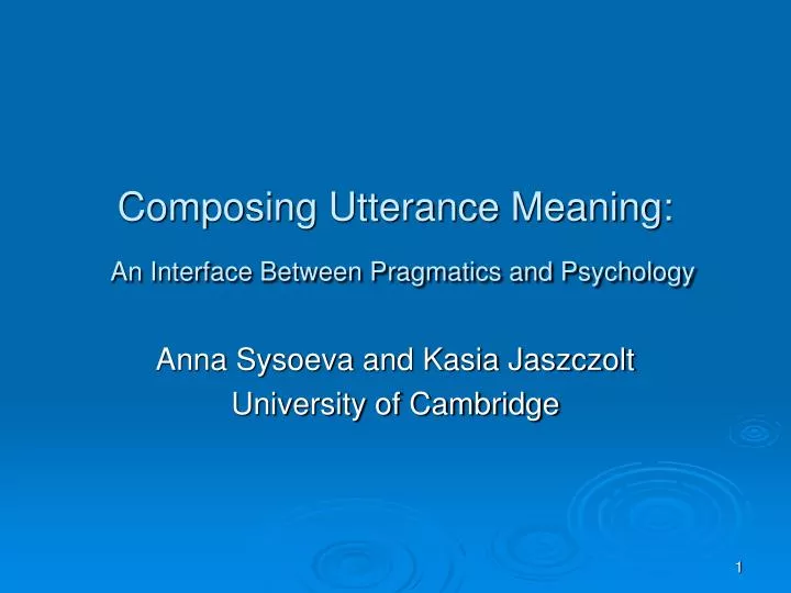 composing utterance meaning an interface between pragmatics and psychology