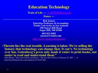 Education Technology Train of Life --- ..\..\TOLRailway.wav Dance ---