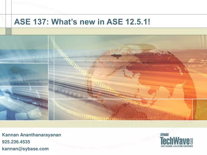 ase 137 what s new in ase 12 5 1