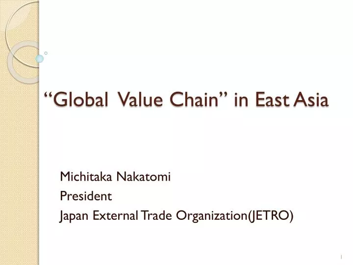 global value chain in east asia