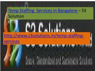 Temp Staffing Services in Bangalore-S3 Solution