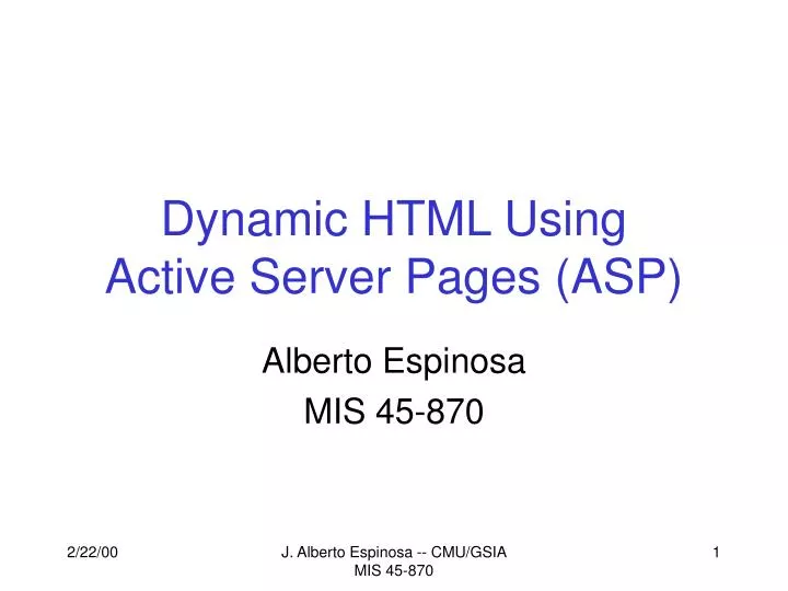dynamic html using active server pages asp
