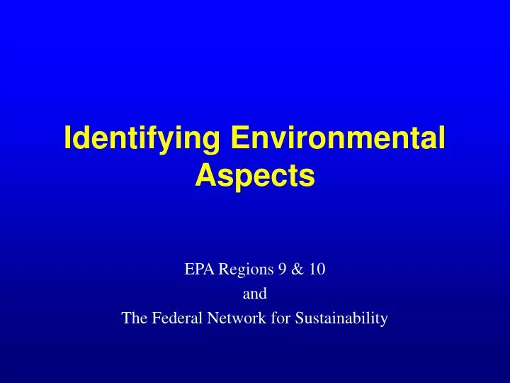 identifying environmental aspects