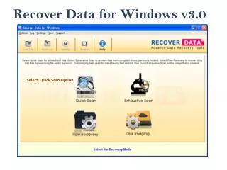 Recover Data for Windows Data Recovery