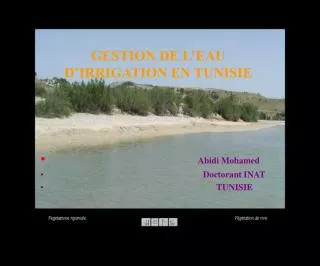 GESTION DE L’EAU D’IRRIGATION EN TUNISIE