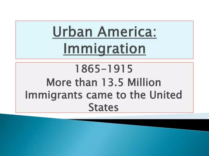 urban america immigration