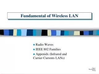Fundamental of Wireless LAN