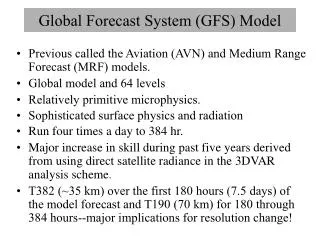 Global Forecast System (GFS) Model