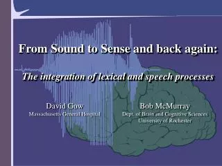 From Sound to Sense and back again: The integration of lexical and speech processes