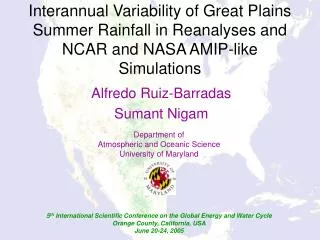 Interannual Variability of Great Plains Summer Rainfall in Reanalyses and NCAR and NASA AMIP-like Simulations