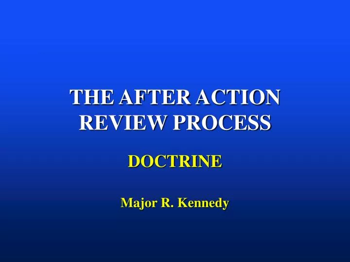 the after action review process