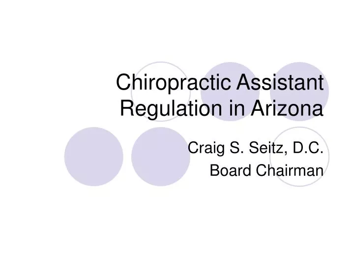 chiropractic assistant regulation in arizona
