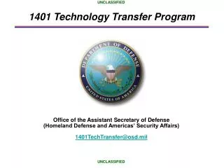 1401 Technology Transfer Program