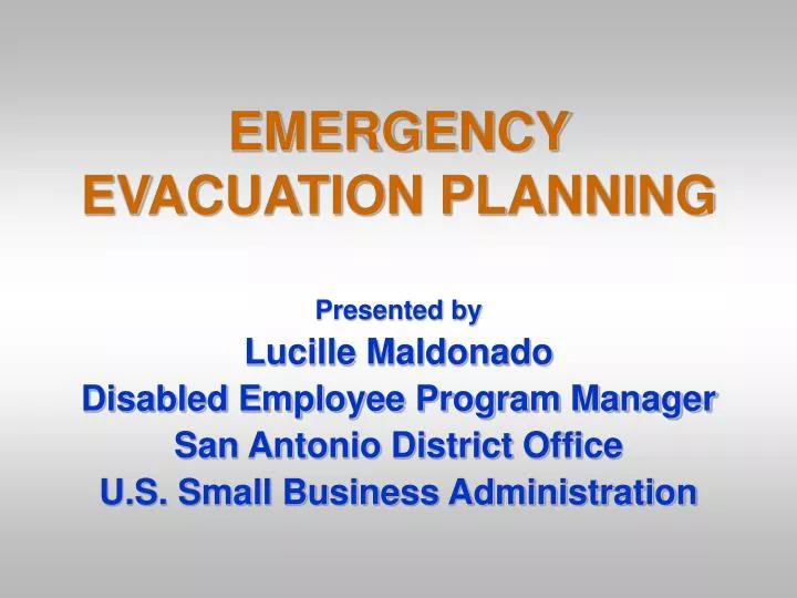 emergency evacuation planning
