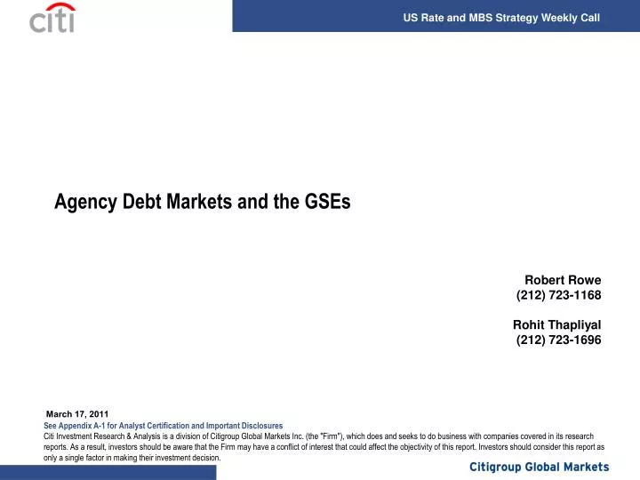 agency debt markets and the gses