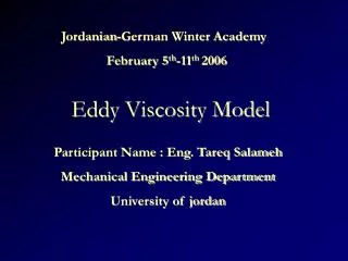 Eddy Viscosity Model