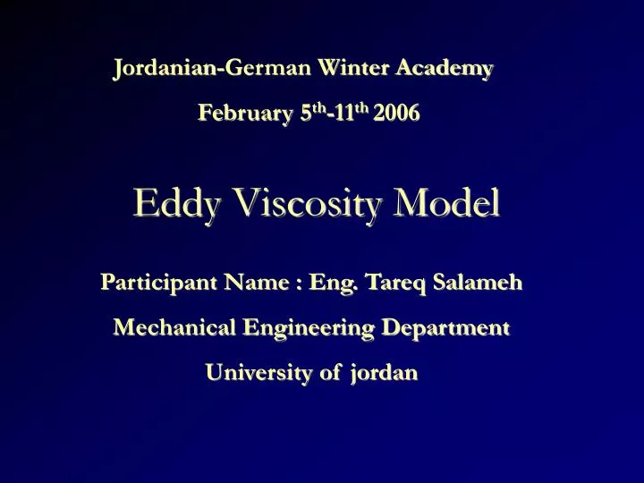 eddy viscosity model