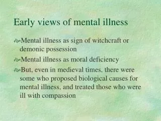 Early views of mental illness