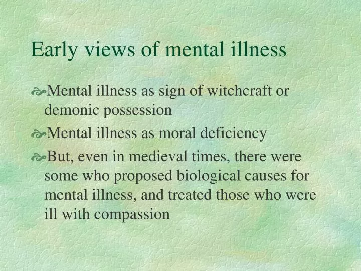 early views of mental illness