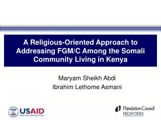 A Religious-Oriented Approach to Addressing FGM/C Among the Somali Community Living in Kenya
