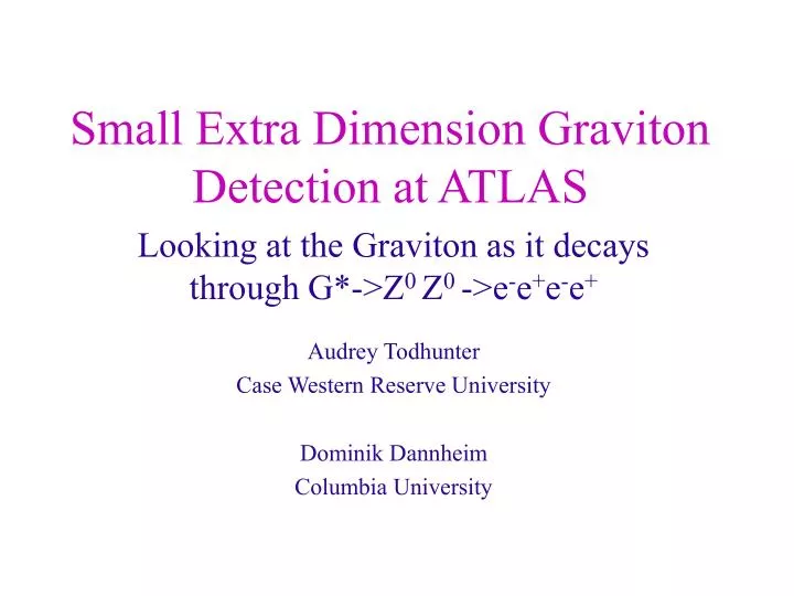 small extra dimension graviton detection at atlas