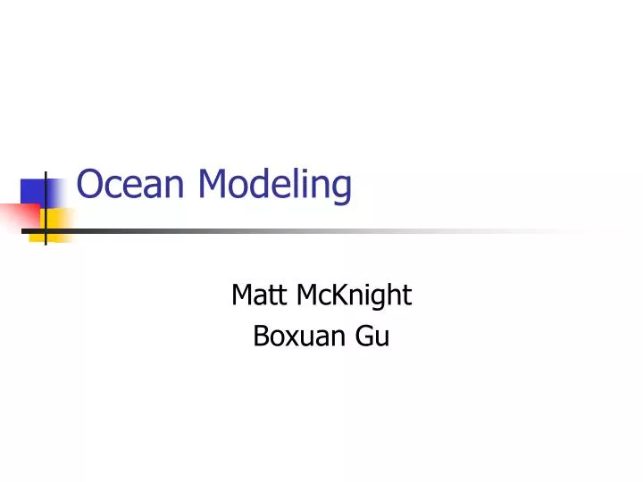 ocean modeling