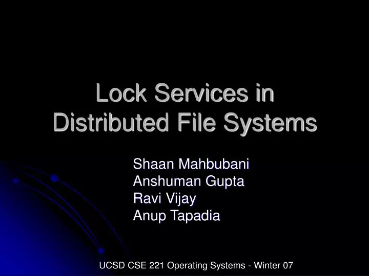lock services in distributed file systems