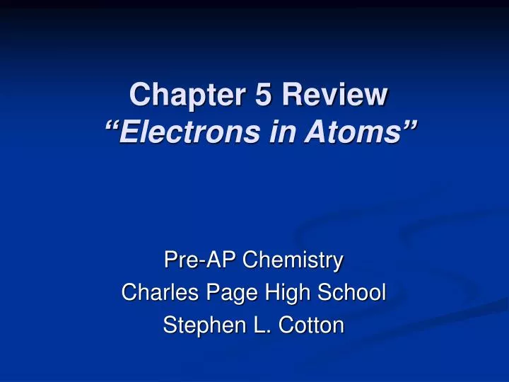 chapter 5 review electrons in atoms