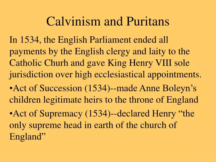 calvinism and puritans