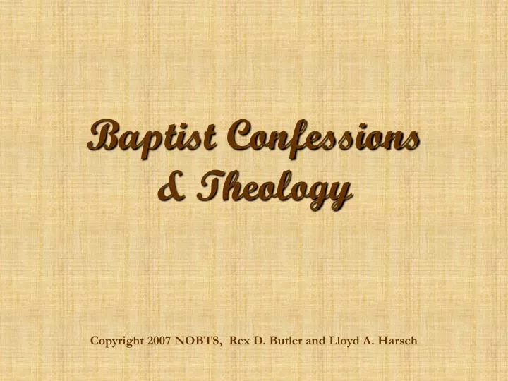 baptist confessions theology