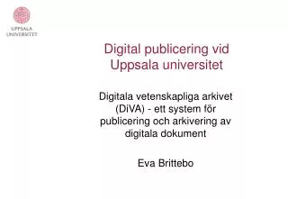 Digital publicering vid Uppsala universitet