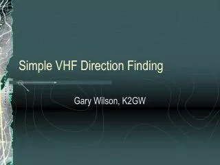 Simple VHF Direction Finding