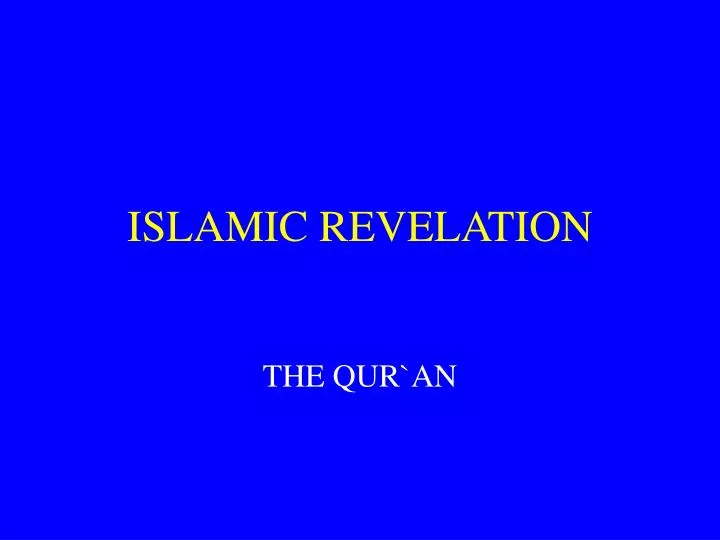islamic revelation