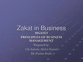 Zakat in Business