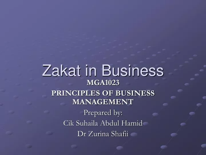 zakat in business