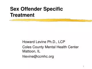 Sex Offender Specific Treatment