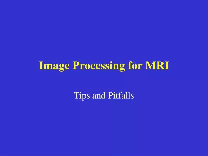 image processing for mri