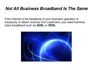 Business Networking and Broadband