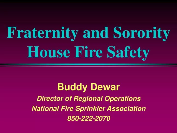 fraternity and sorority house fire safety