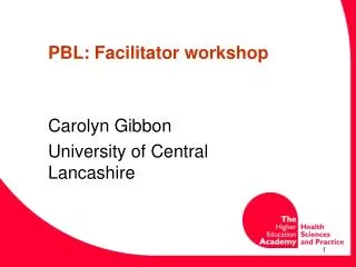 PBL: Facilitator workshop