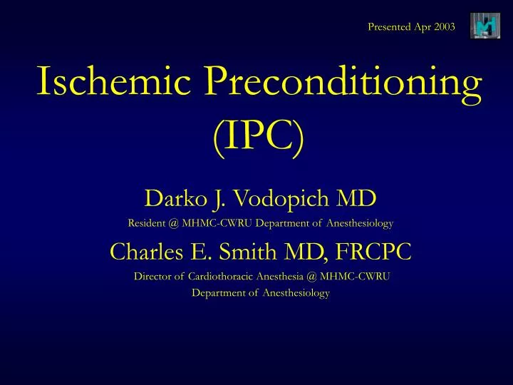 ischemic preconditioning ipc