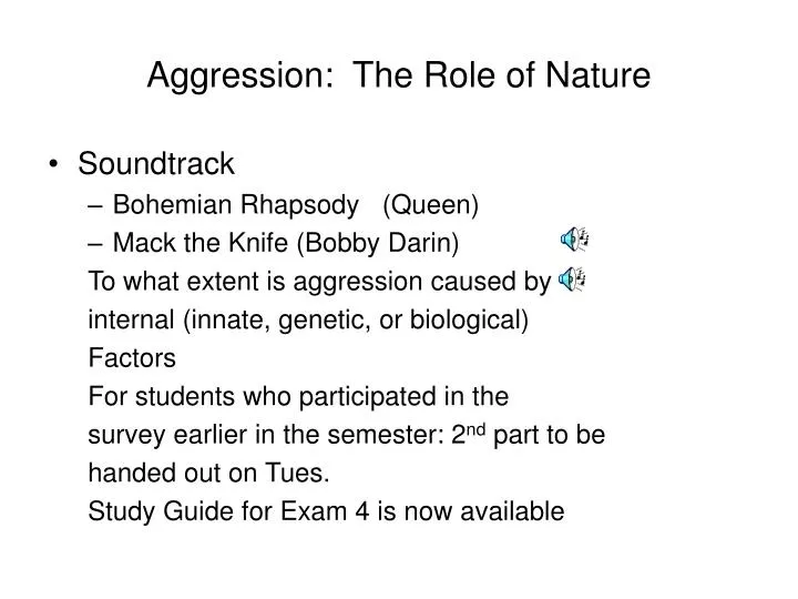 aggression the role of nature