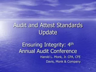 Audit and Attest Standards Update