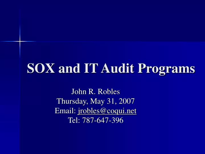 sox and it audit programs