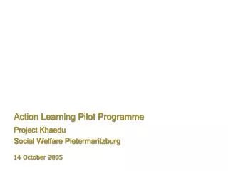 Action Learning Pilot Programme