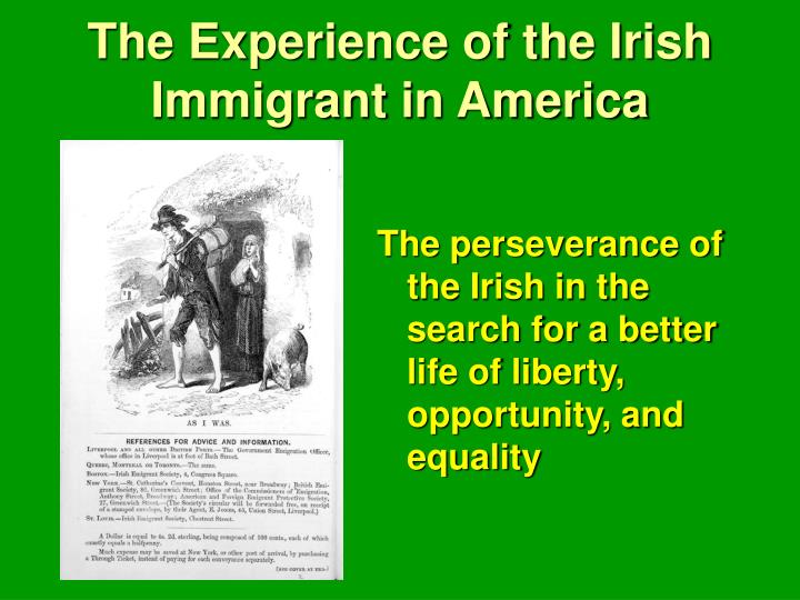 the experience of the irish immigrant in america
